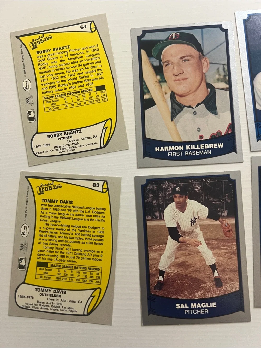 25 Vintage 1988 Pacific Legends Baseball Card Lot - Multi-Player Lot #9